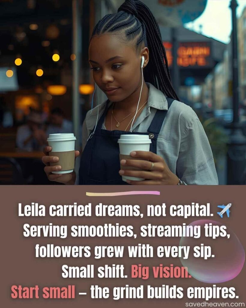 Quote about small business quotes growth—starting with smoothies, building an empire through vision and grind.